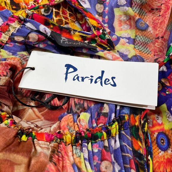 Shahida Parides NWT V-Neck Embellished Hi-Low Dress in Royal Heritage M/L - Picture 6 of 7